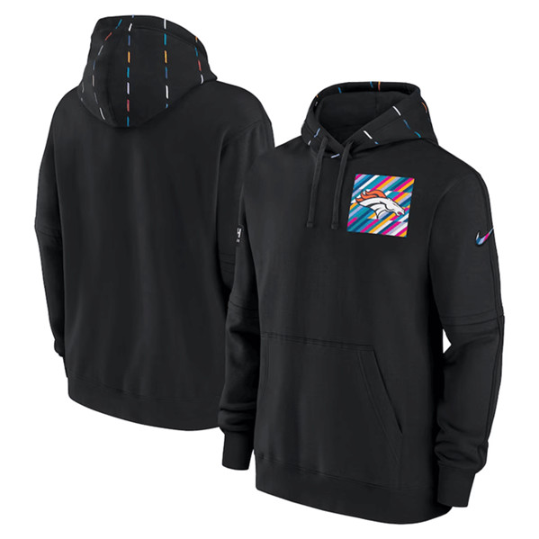 Men's Denver Broncos Black 2023 Crucial Catch Club Pullover Hoodie - Click Image to Close